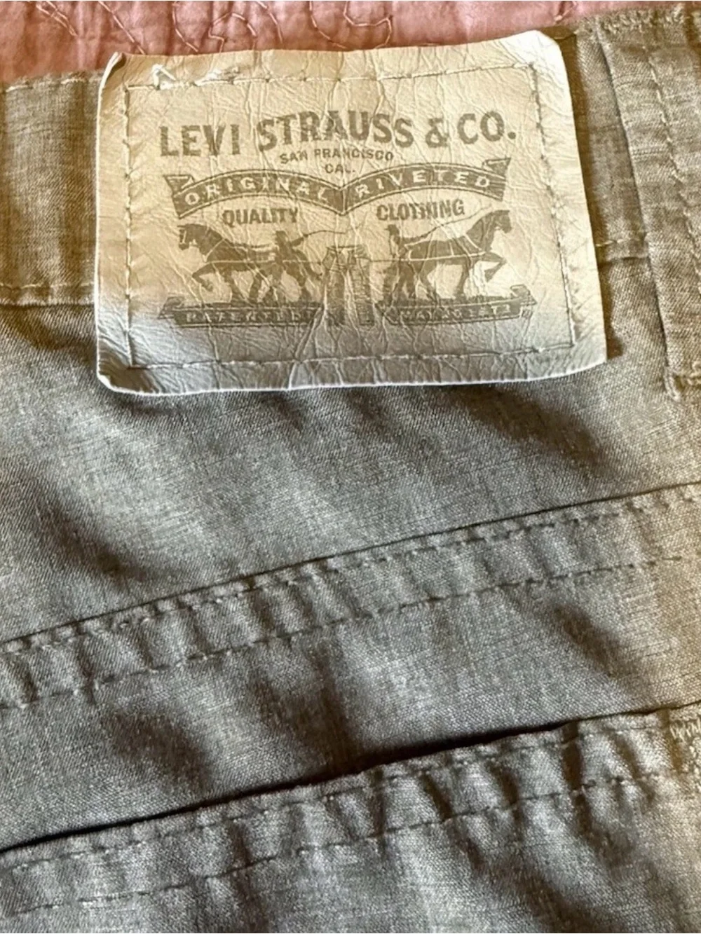 Levi's Shorts Mens 28 Khaki Flat Front Slash Pockets Cargo Utility